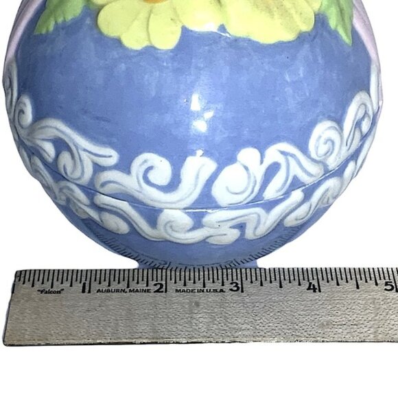 Vintage Hand Painted Easter Egg Candy Dish Trinket Dish Jar Functional Art 1981 - Picture 11 of 16